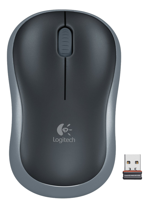 Logitech M185 Trådlös mus - Svart/Grå