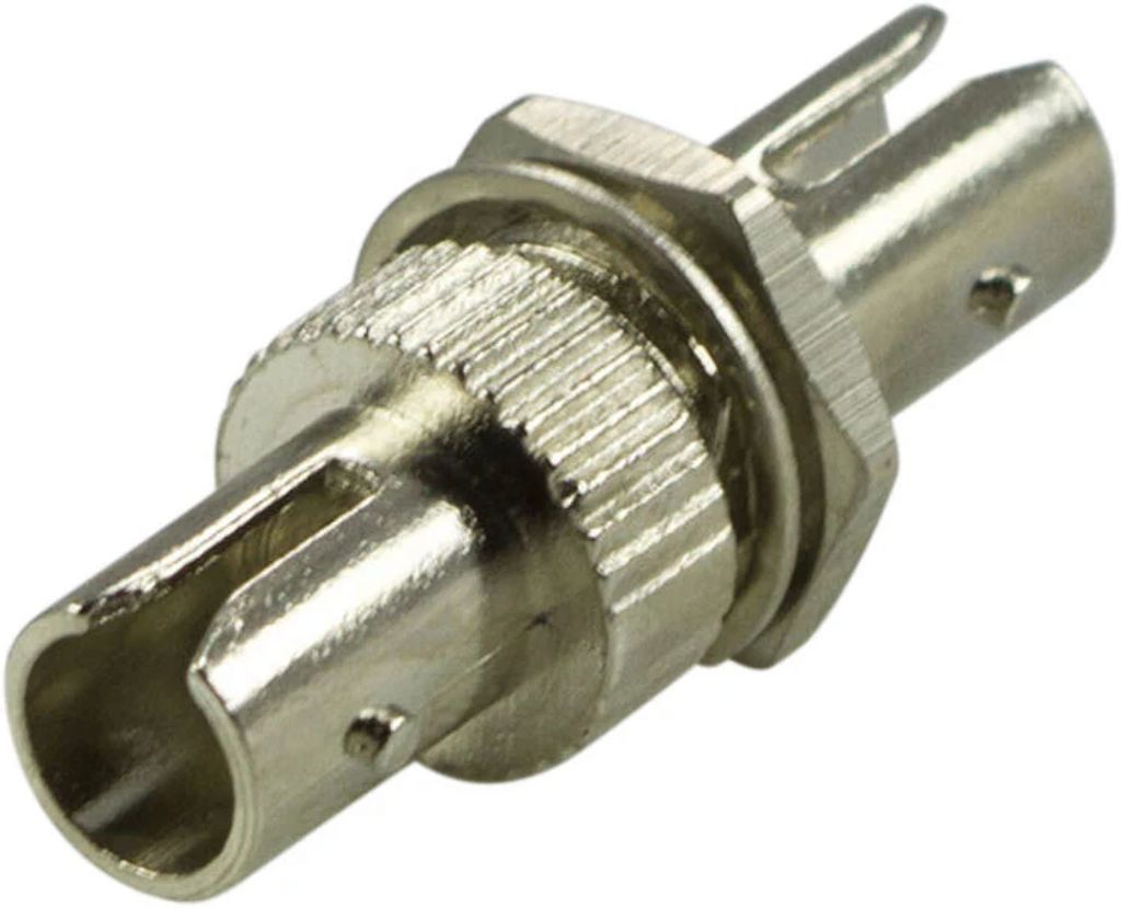 Fiber mating sleeve 1xST-ST metal multi mode simplex sølv
