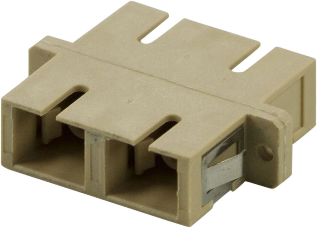Snap-in fiber mating sleeve 2xSC-SC multi mode duplex – beige