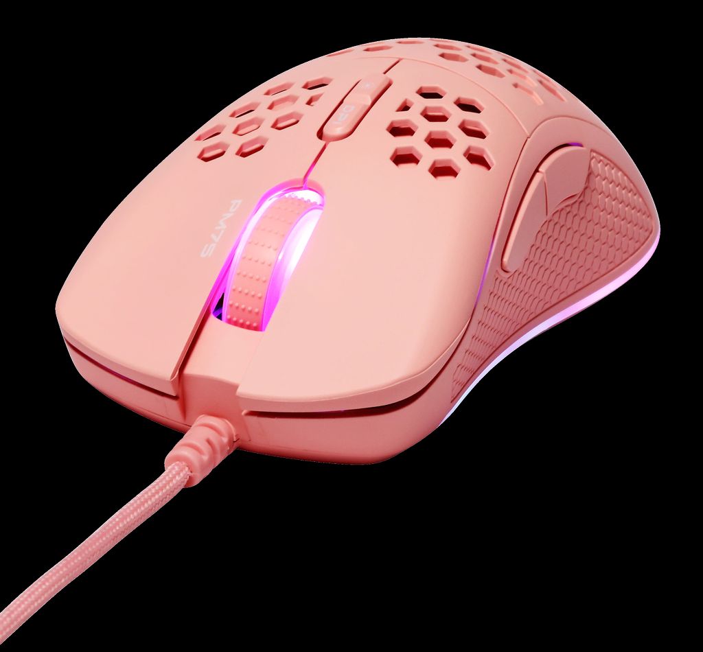Deltaco Gaming PM75 ultralet gamingmus med RGB – pink