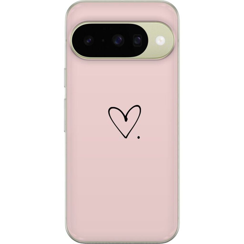 Google Pixel 10 Transparent Mobilskal Hjärta.