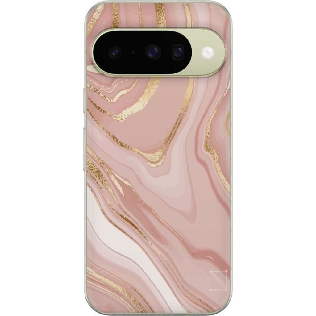 Google Pixel 10 Läpinäkyvä Puhelinkotelo Ljusrosa marmor