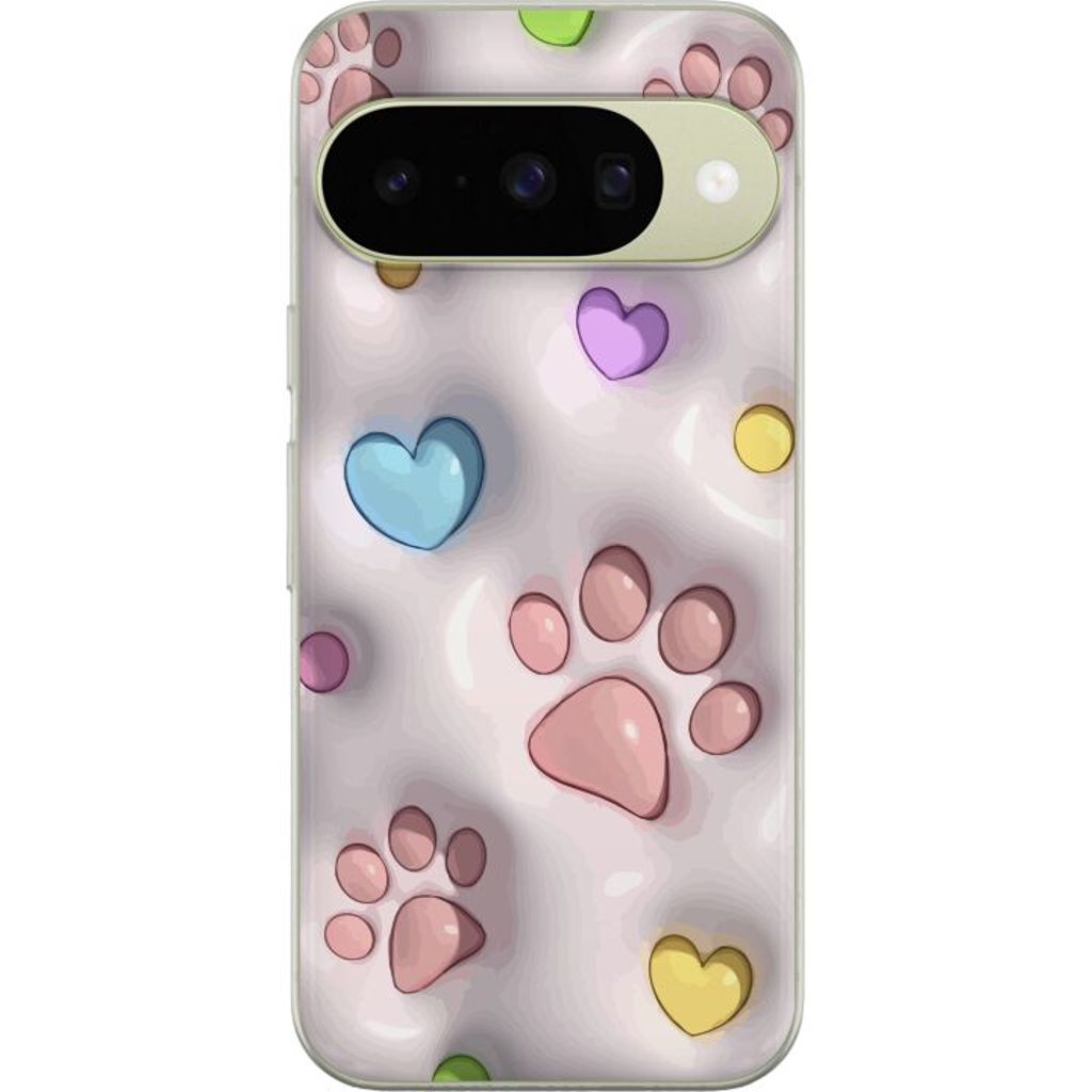 Google Pixel 10 Transparent Mobilskal Fluffiga Tassar