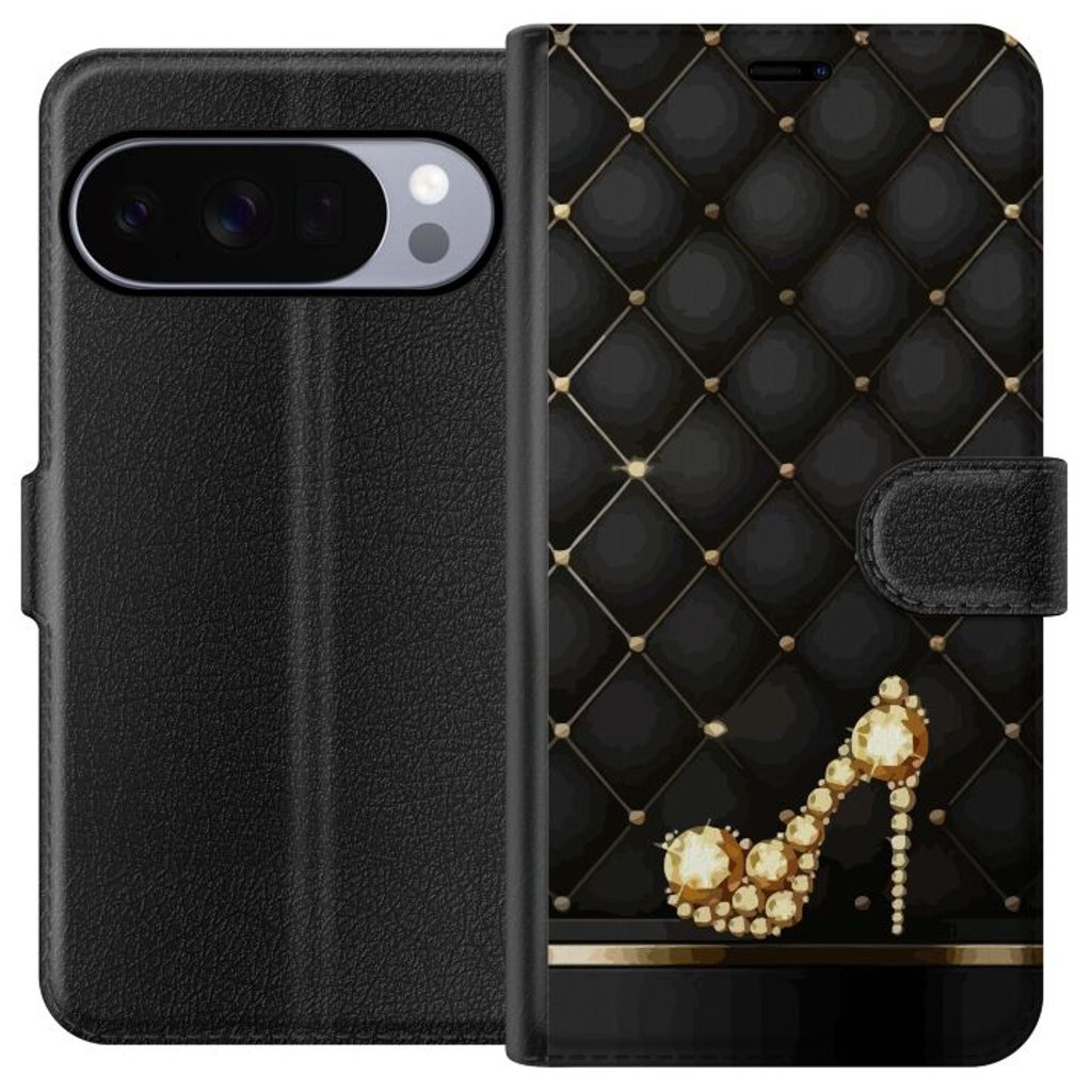 Google Pixel 10 Pro Musta Lompakkokotelo Lyxig Sko