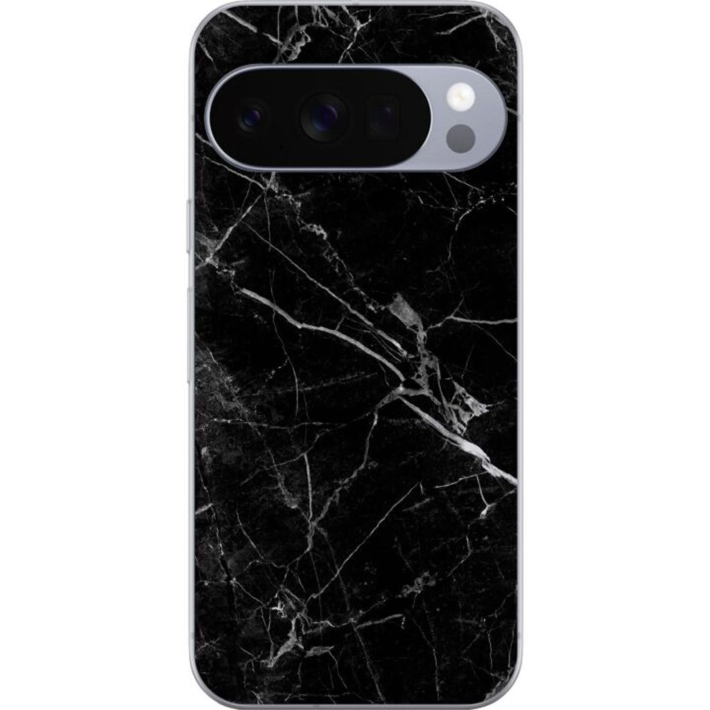 Google Pixel 10 Pro Läpinäkyvä Puhelinkotelo Svart marmor