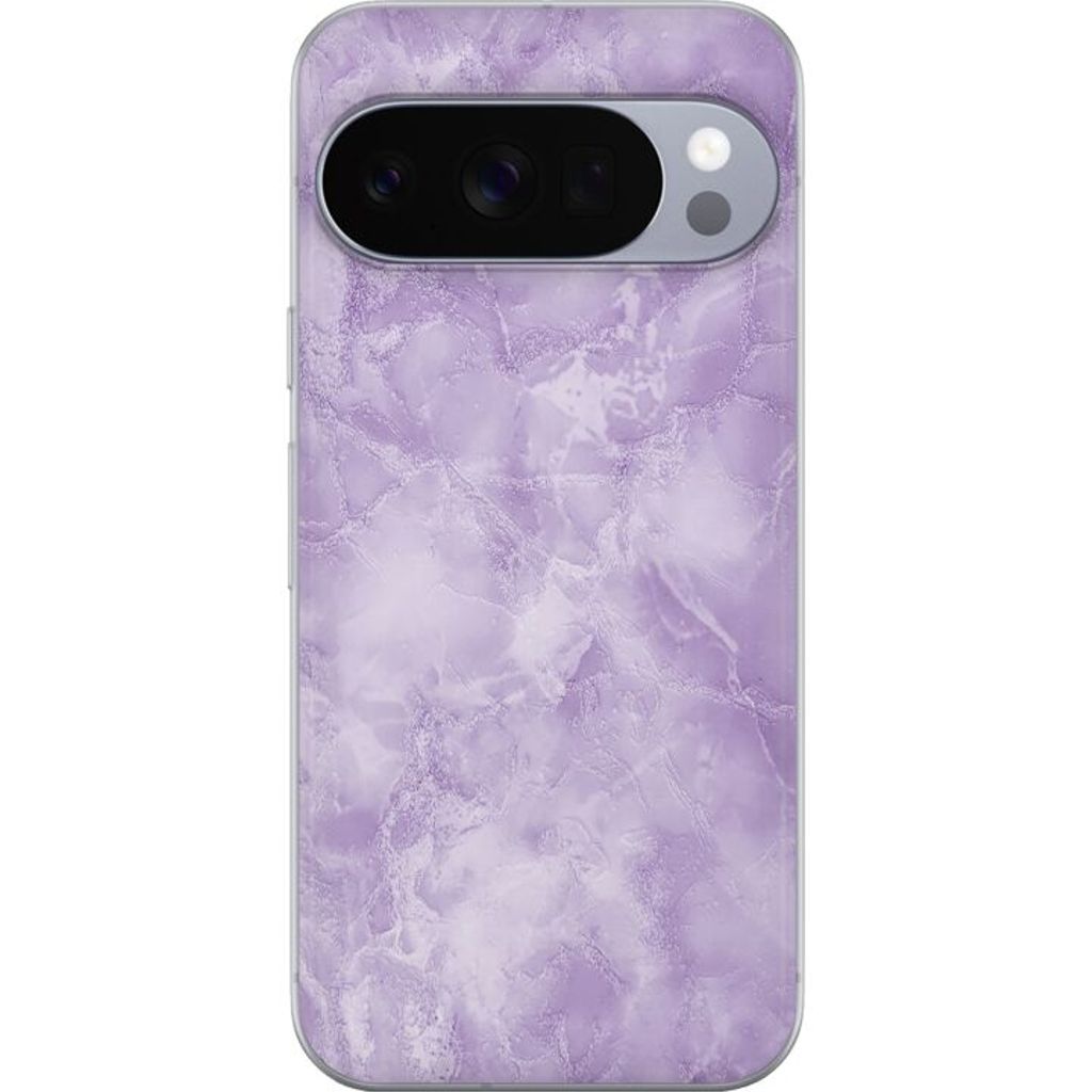 Google Pixel 10 Pro Läpinäkyvä Puhelinkotelo Lila marmor