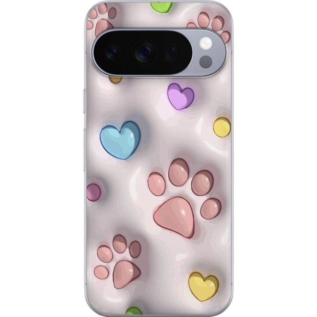 Google Pixel 10 Pro Läpinäkyvä Puhelinkotelo Fluffiga Tassar