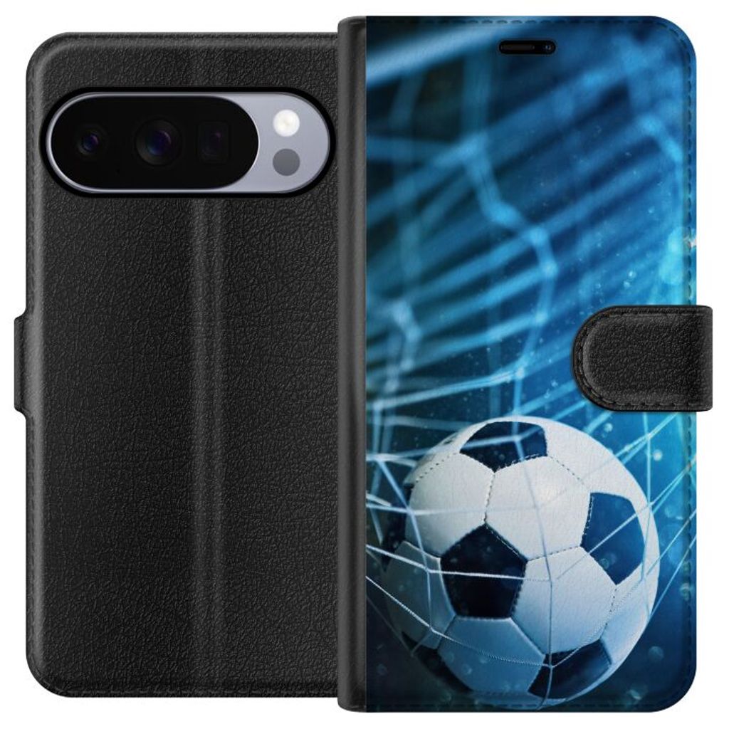 Google Pixel 10 Pro XL Musta Lompakkokotelo Fotboll