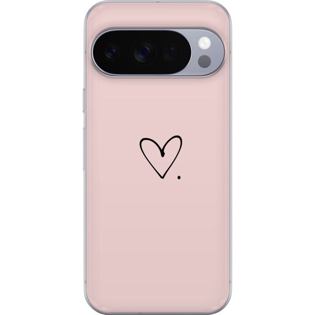 Google Pixel 10 Pro XL Läpinäkyvä Puhelinkotelo Hjärta.