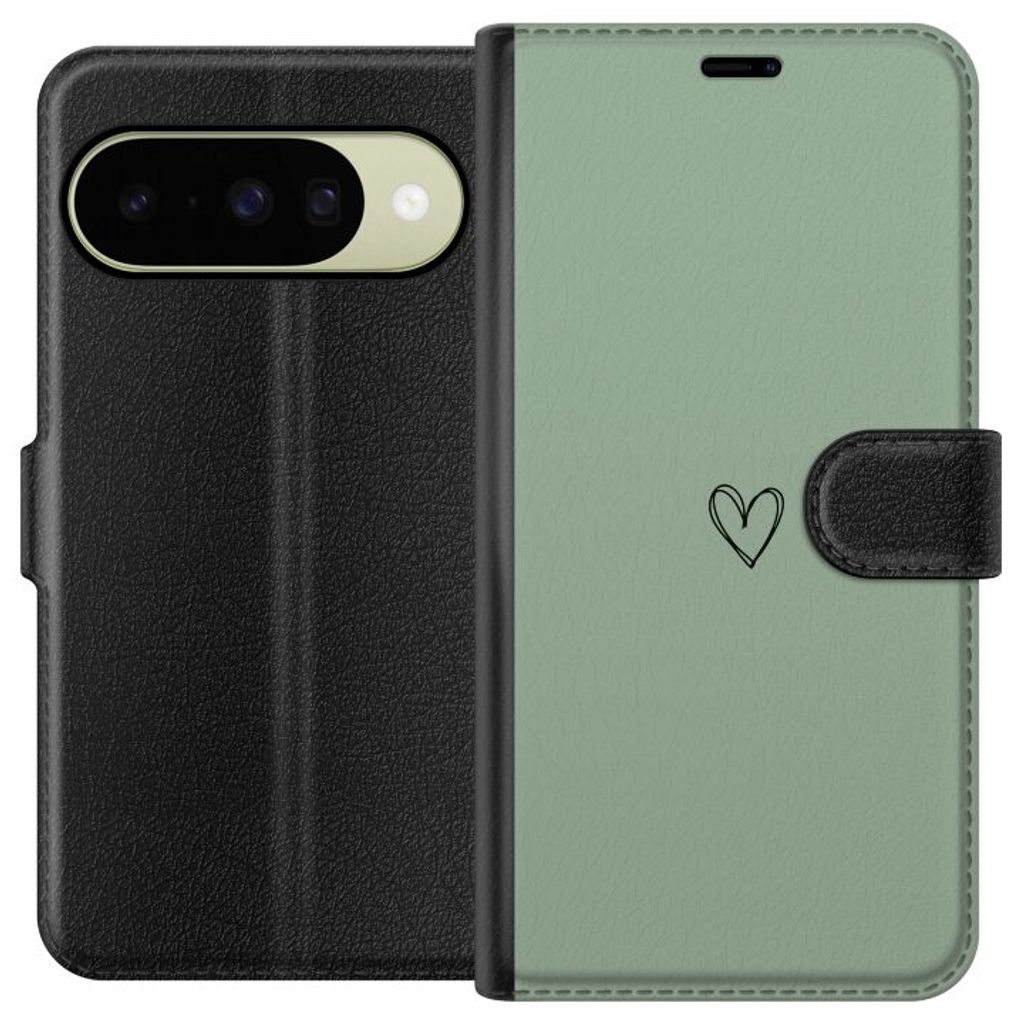 Google Pixel 11 Musta Lompakkokotelo Hjärta
