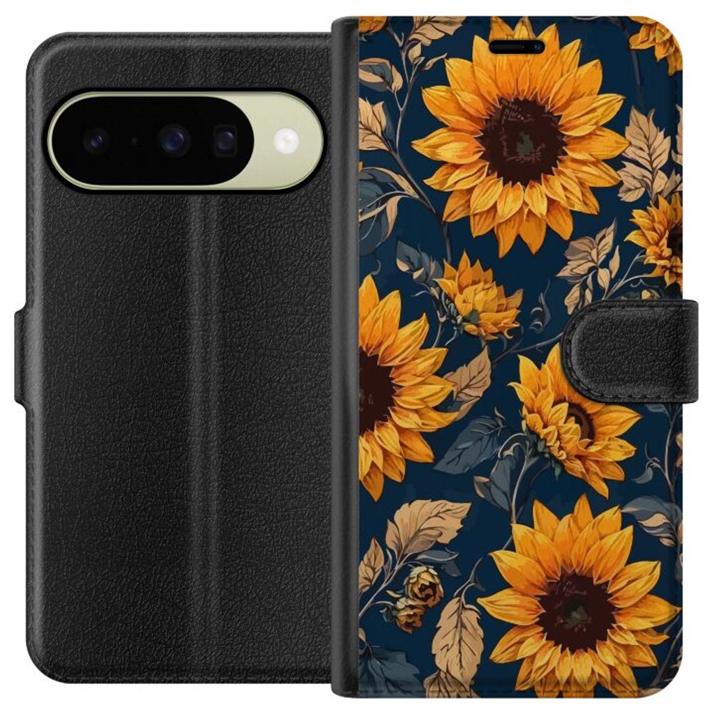 Google Pixel 11 Musta Lompakkokotelo Solrosor