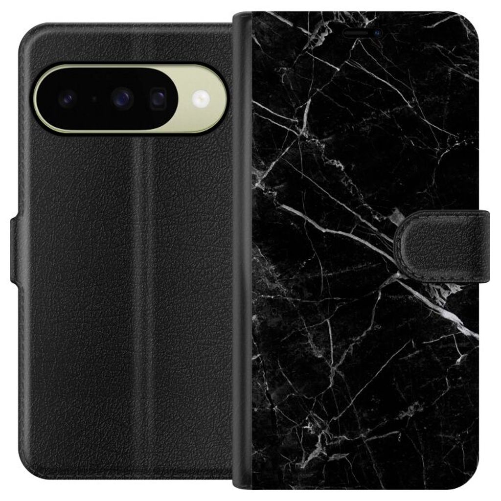 Google Pixel 11 Musta Lompakkokotelo Svart marmor