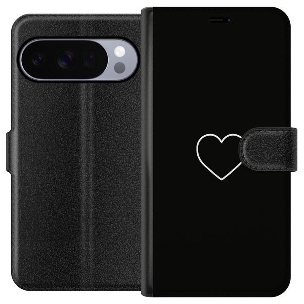 Google Pixel 11 Pro Musta Lompakkokotelo Hjärta