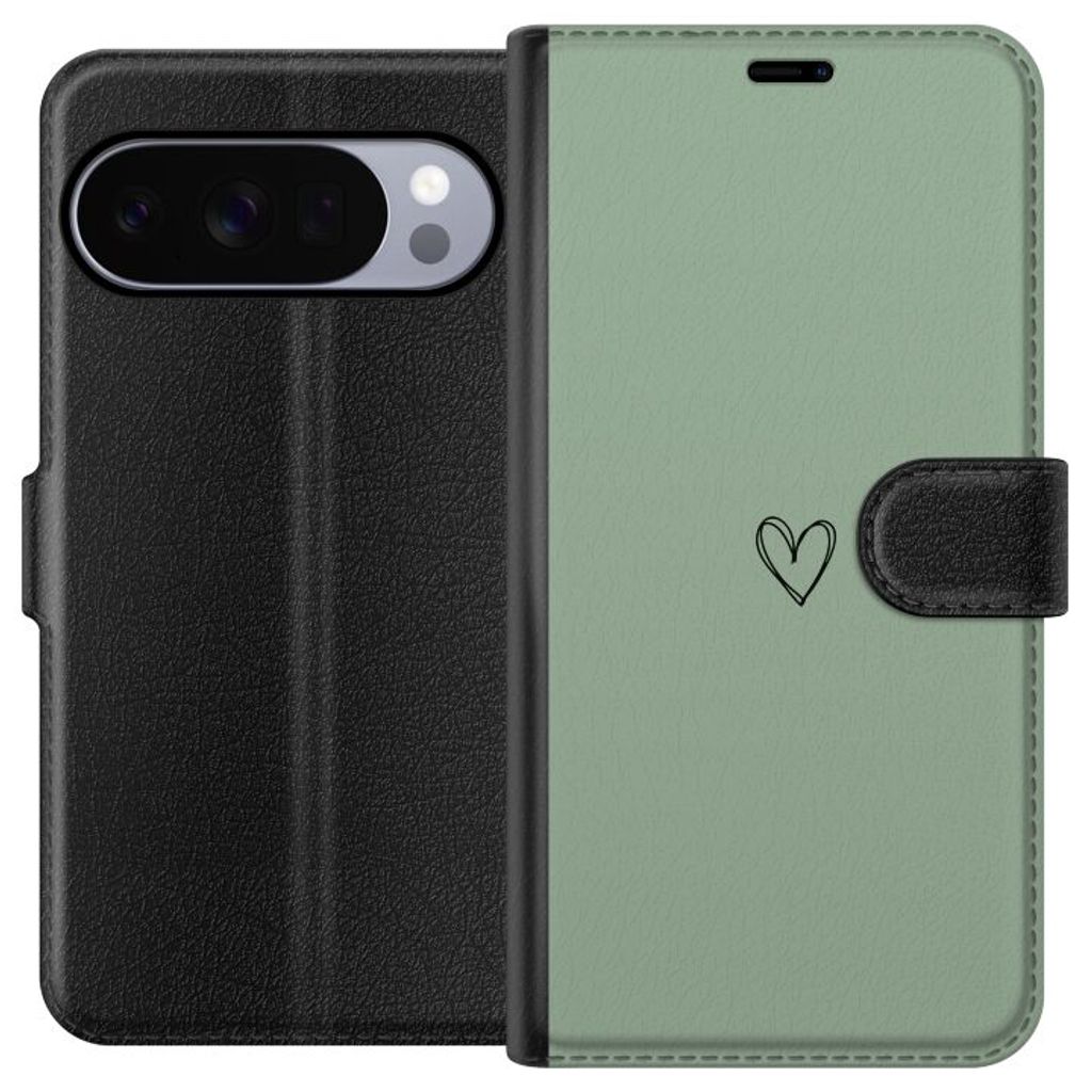 Google Pixel 11 Pro XL Musta Lompakkokotelo Hjärta