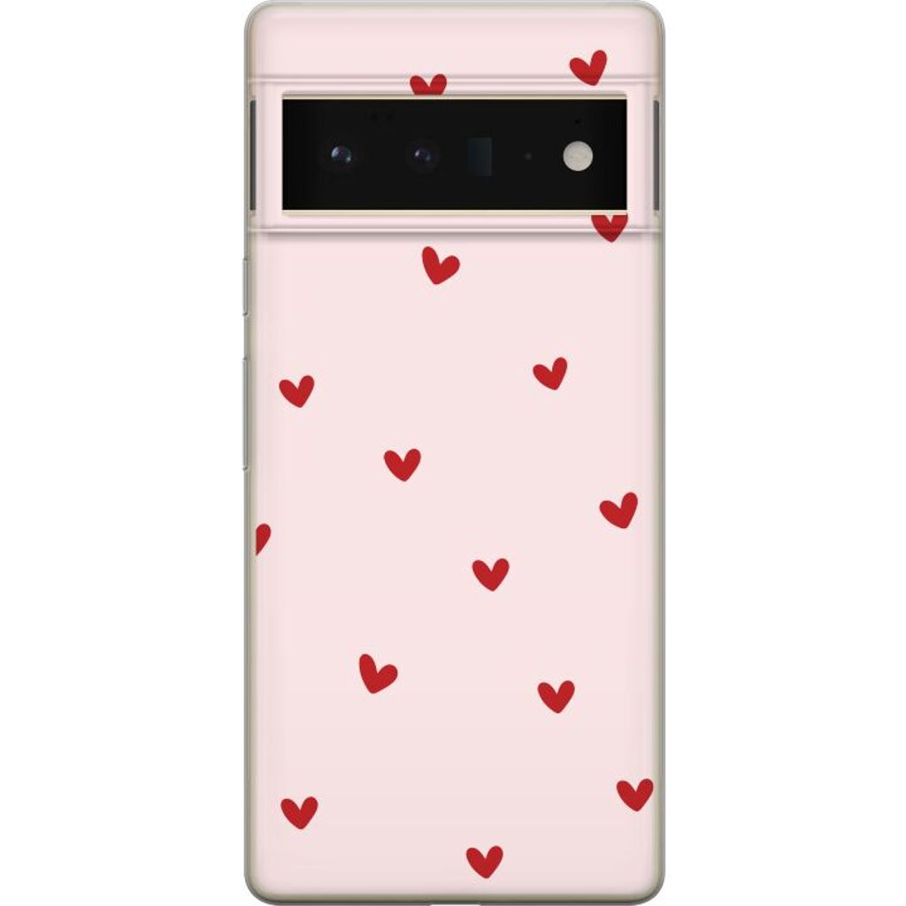 Google Pixel 6 Pro Gjennomsiktig Telefondeksel Små Hjärtan