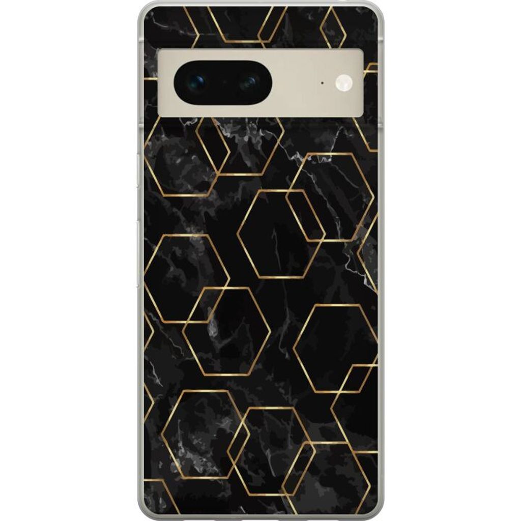 Google Pixel 7 Läpinäkyvä Puhelinkotelo Guldkretsen