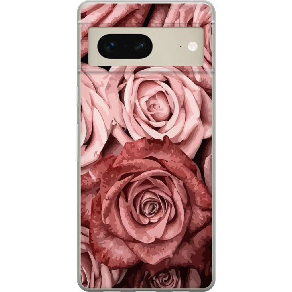 Google Pixel 7 Läpinäkyvä Puhelinkotelo Rosmönster