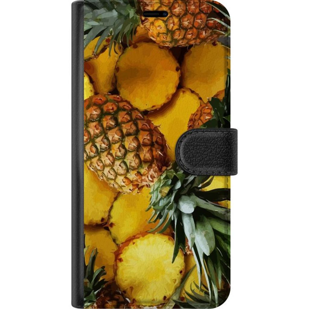 Google Pixel 9a Svart Plånboksfodral Ananas