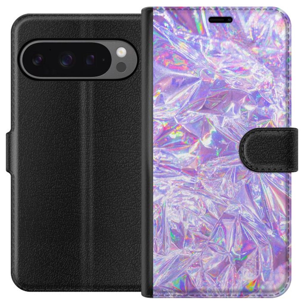 Google Pixel 9 Pro XL Sort Tegnebogsetui Glitter