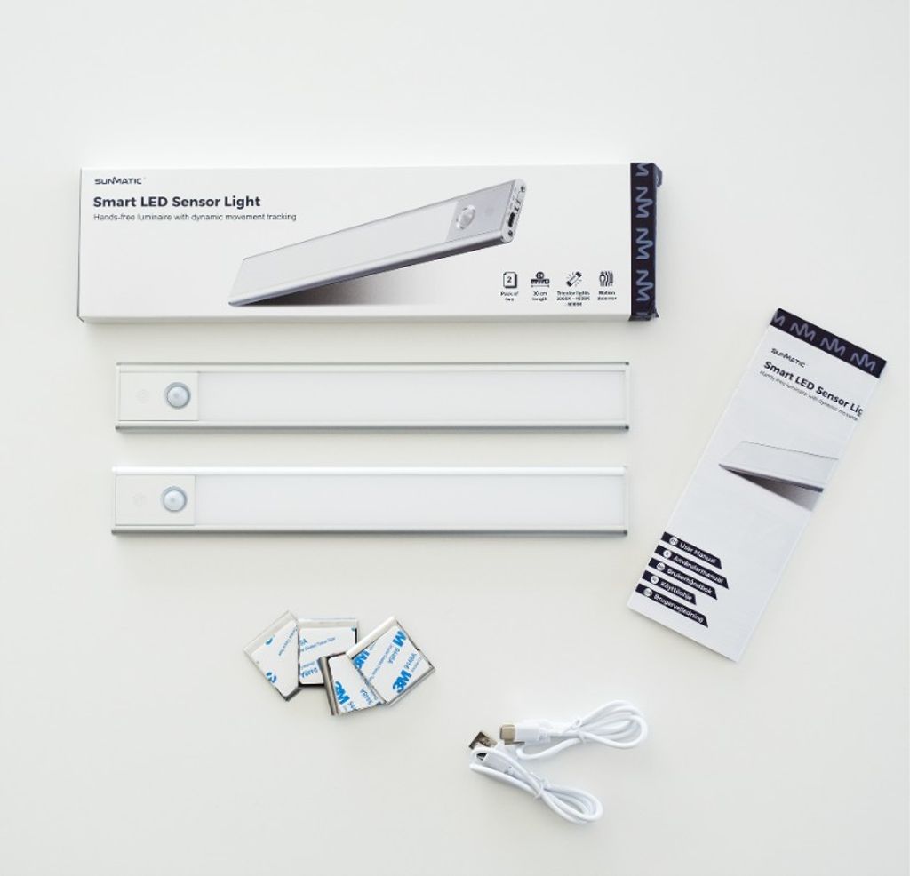 Sunmatic Sensorlampa LED 30cm 2-pack - för skåp & garderob - Rörelsesensor