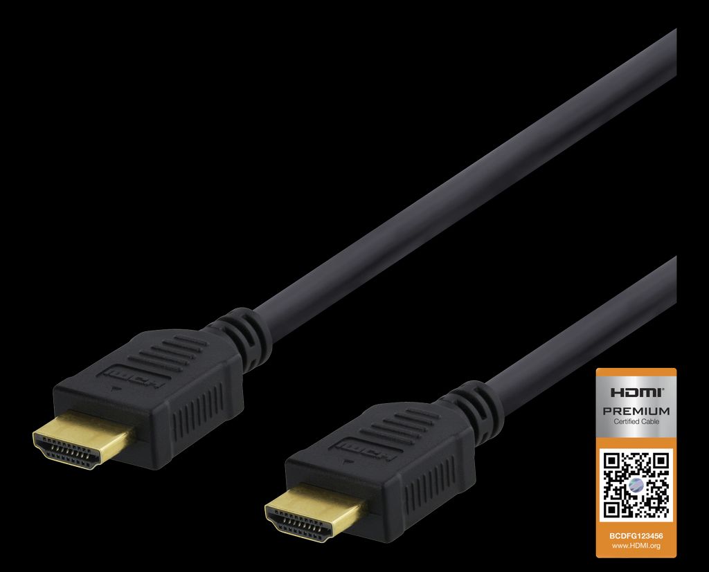 High-Speed Premium HDMI kabel, 0,5m, 4K UHD, Ethernet - Sort