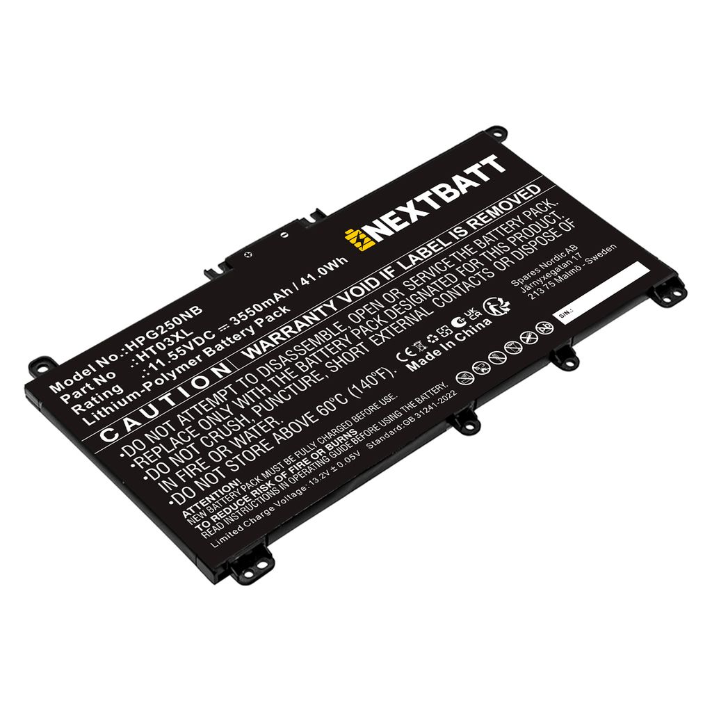 HT03XL för HP, 11.55V, 3550 mAh