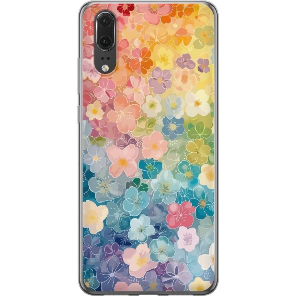 Huawei P20 Transparent Mobilskal Miniatyrblommor