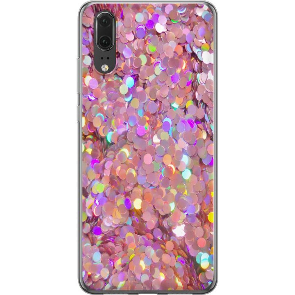 Huawei P20 Transparent Mobilskal Glitter