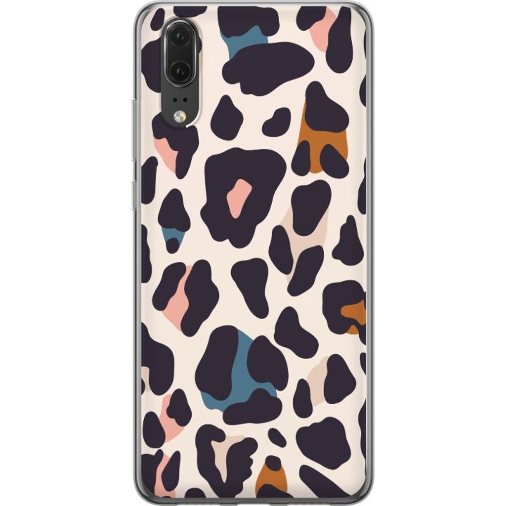 Huawei P20 Transparent Mobilskal Leopardmönster