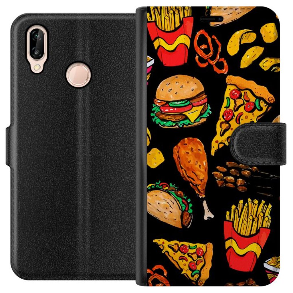 Huawei P20 lite Svart Plånboksfodral Skärpmat