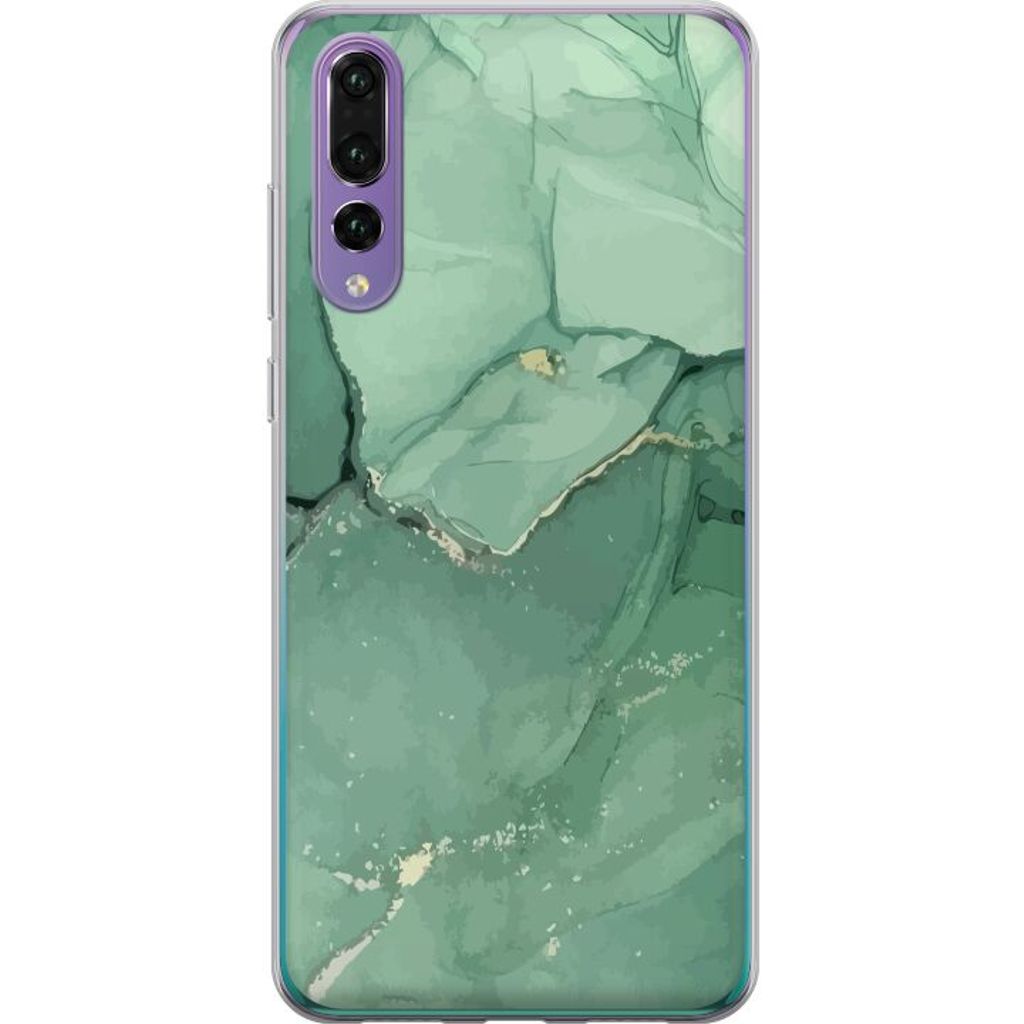 Huawei P20 Pro Gjennomsiktig Telefondeksel Grön Marmor