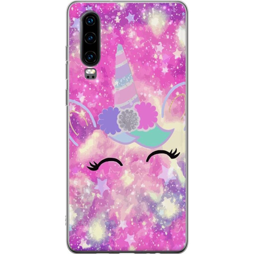 Huawei P30 Gennemsigtigt Telefoncover Glad Enhörning