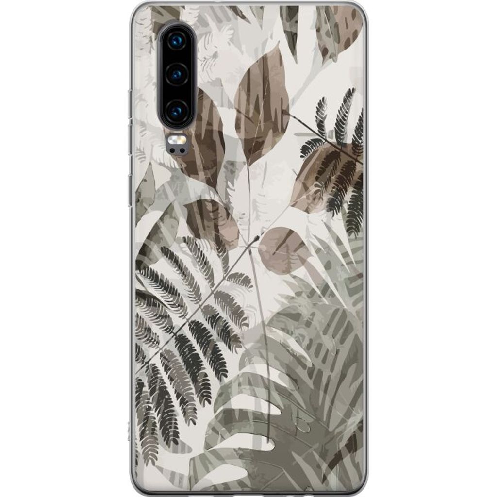 Huawei P30 Gennemsigtigt Telefoncover Skogens löv