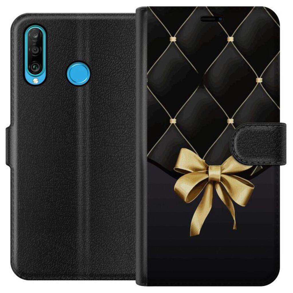 Huawei P30 lite Sort Lommebokdeksel Elegant Rosett