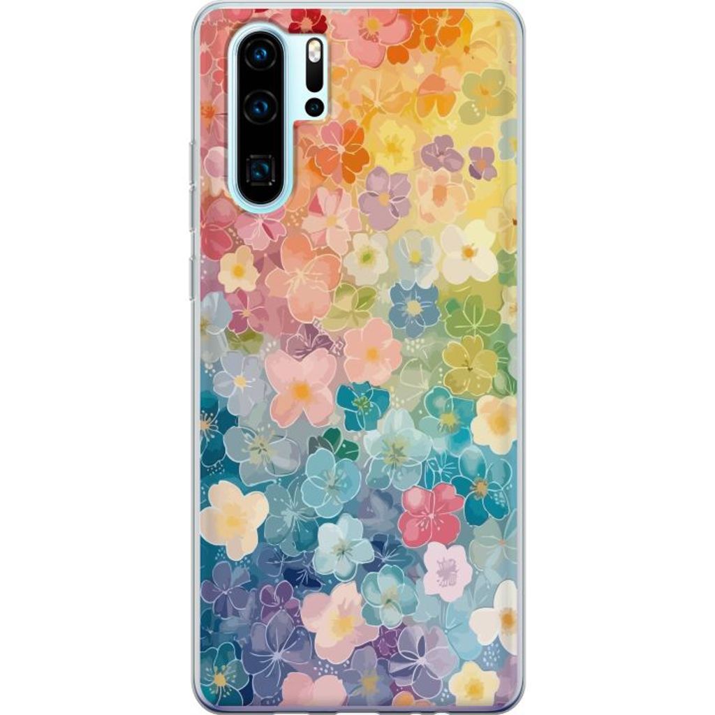 Huawei P30 Pro Gjennomsiktig Telefondeksel Miniatyrblommor