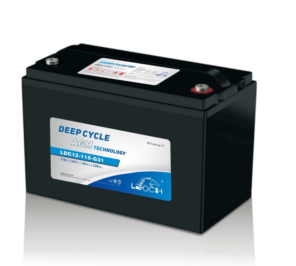 Leoch 12V 115Ah LDC Deep Cycle (AGM) Batteri 330 x 173 x 212mm | Batterier - Blybatterier | Batteritema