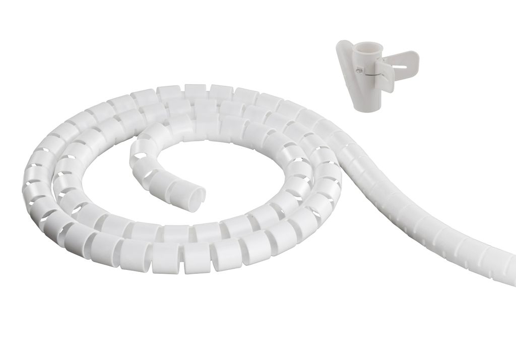 Deltaco nylonkabelnippel, 25 mm diameter, med verktøy, 5 m - hvit