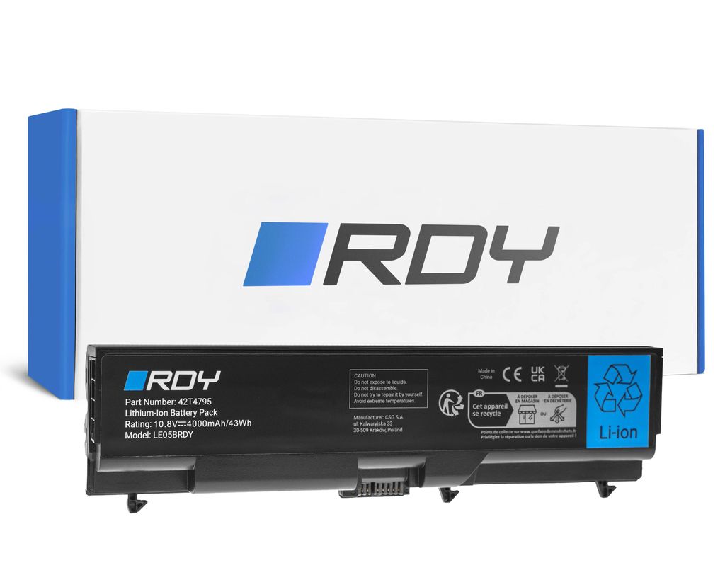 RDY Laptop Batteri 42T4235 42T4795 til Lenovo ThinkPad L510 L512 L520 SL410 osv.