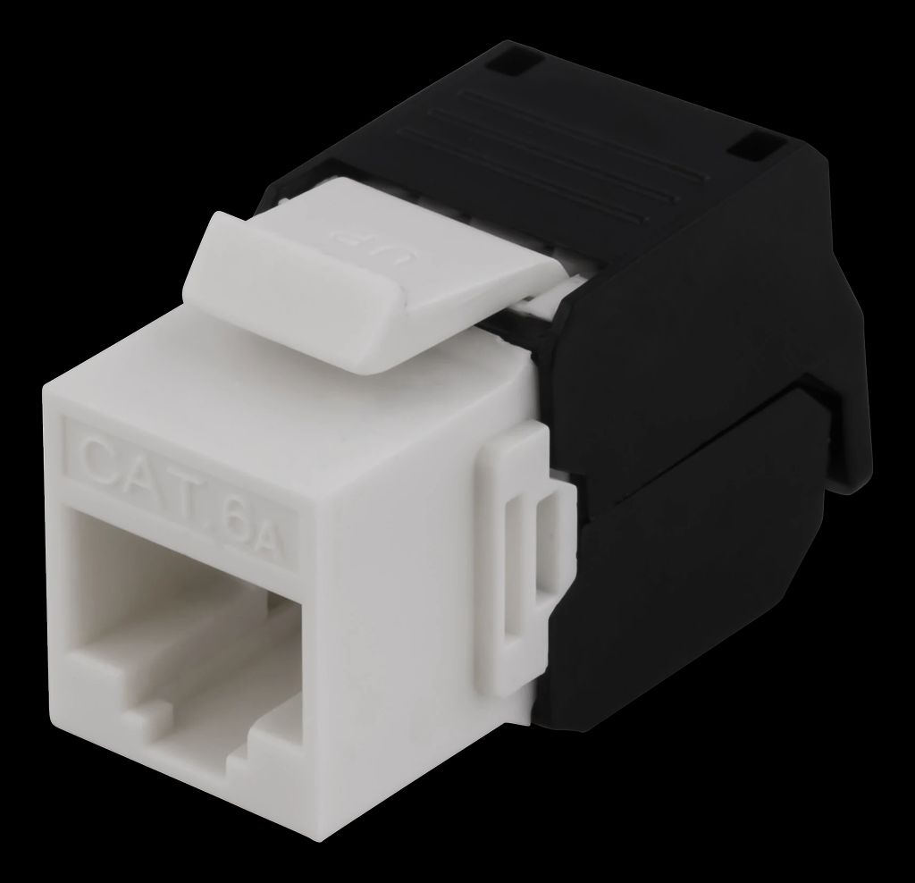 UTP Cat6a keystone connector Tool-free - Svart