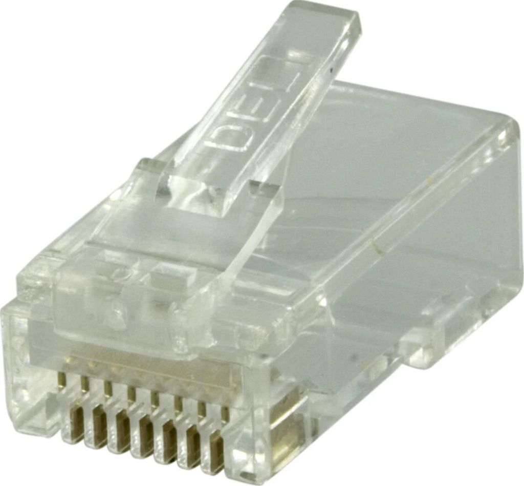 RJ45 kontakt för patchkabel, Cat6 UTP, tvådelad, 20-pack - Silver