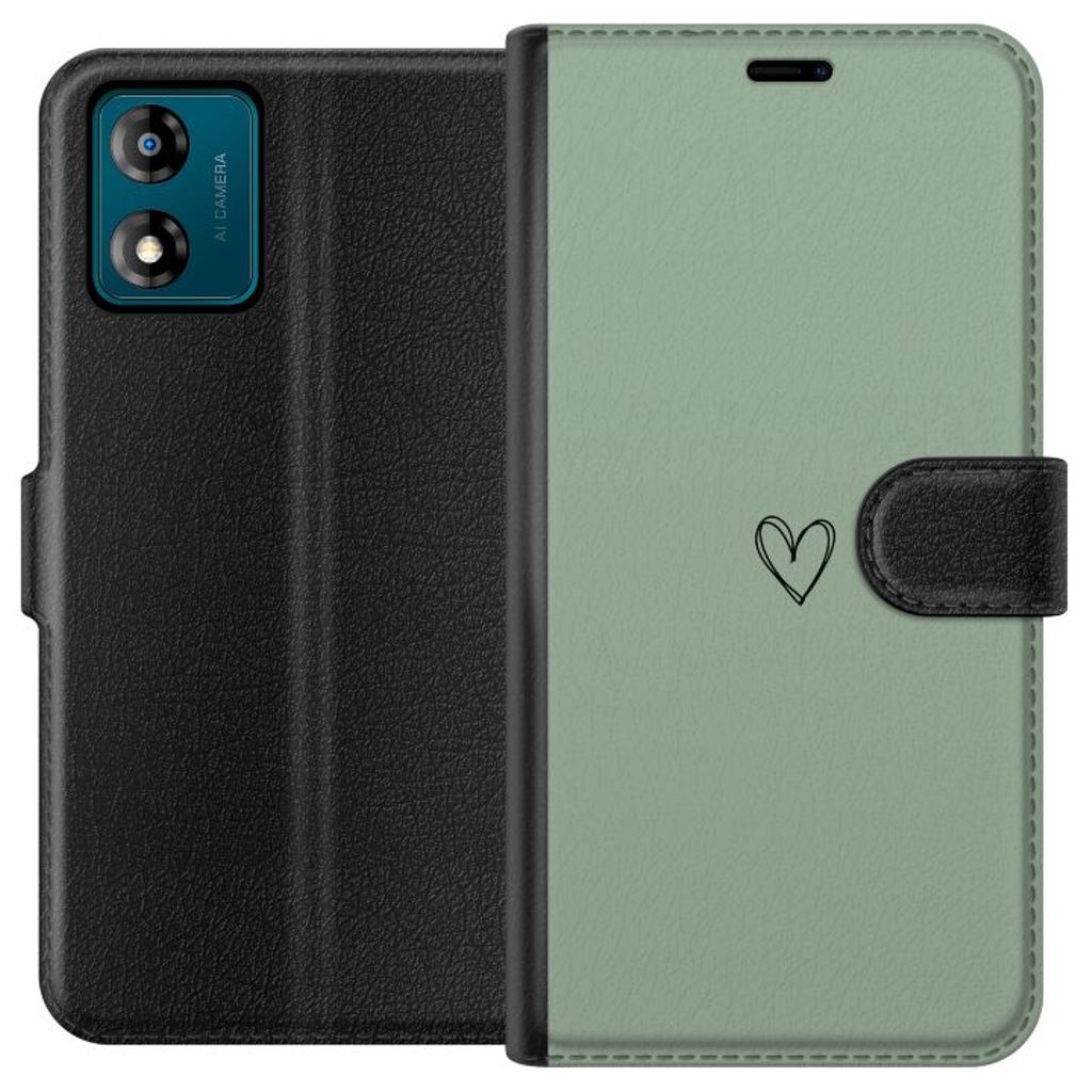 Motorola Moto E13 Musta Lompakkokotelo Hjärta