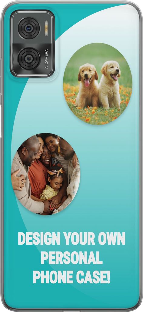 Suunnittele omat Motorola Moto E22i Läpinäkyvä kuori