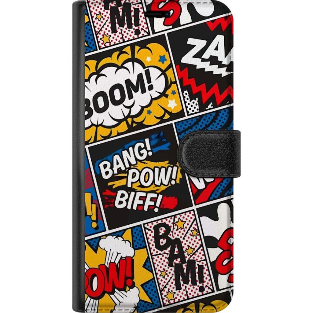 Motorola Edge 50 Neo Svart Plånboksfodral Tecknat Boom!