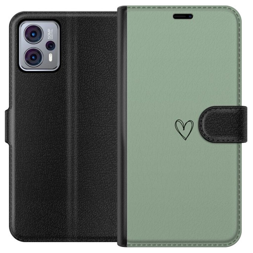 Motorola Moto G23 Musta Lompakkokotelo Hjärta