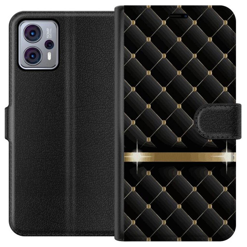 Motorola Moto G23 Musta Lompakkokotelo Lyxigt