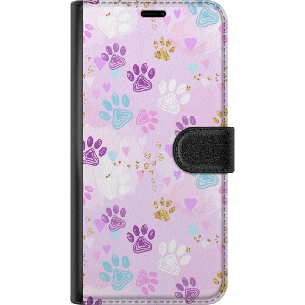 Motorola Moto G24 Svart Plånboksfodral Kattavtryck