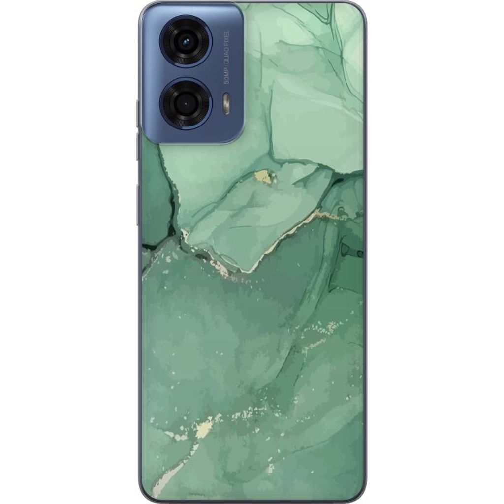 Motorola Moto G24 Transparent Mobilskal Grön Marmor