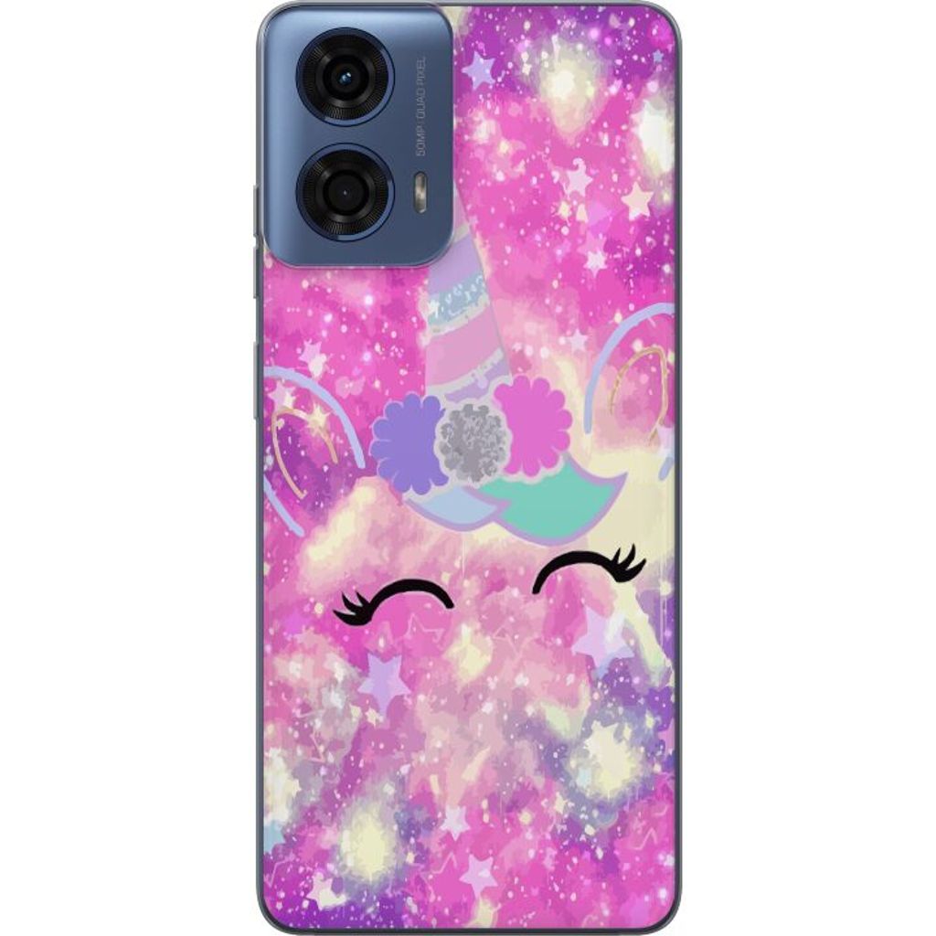 Motorola Moto G24 Transparent Mobilskal Glad Enhörning