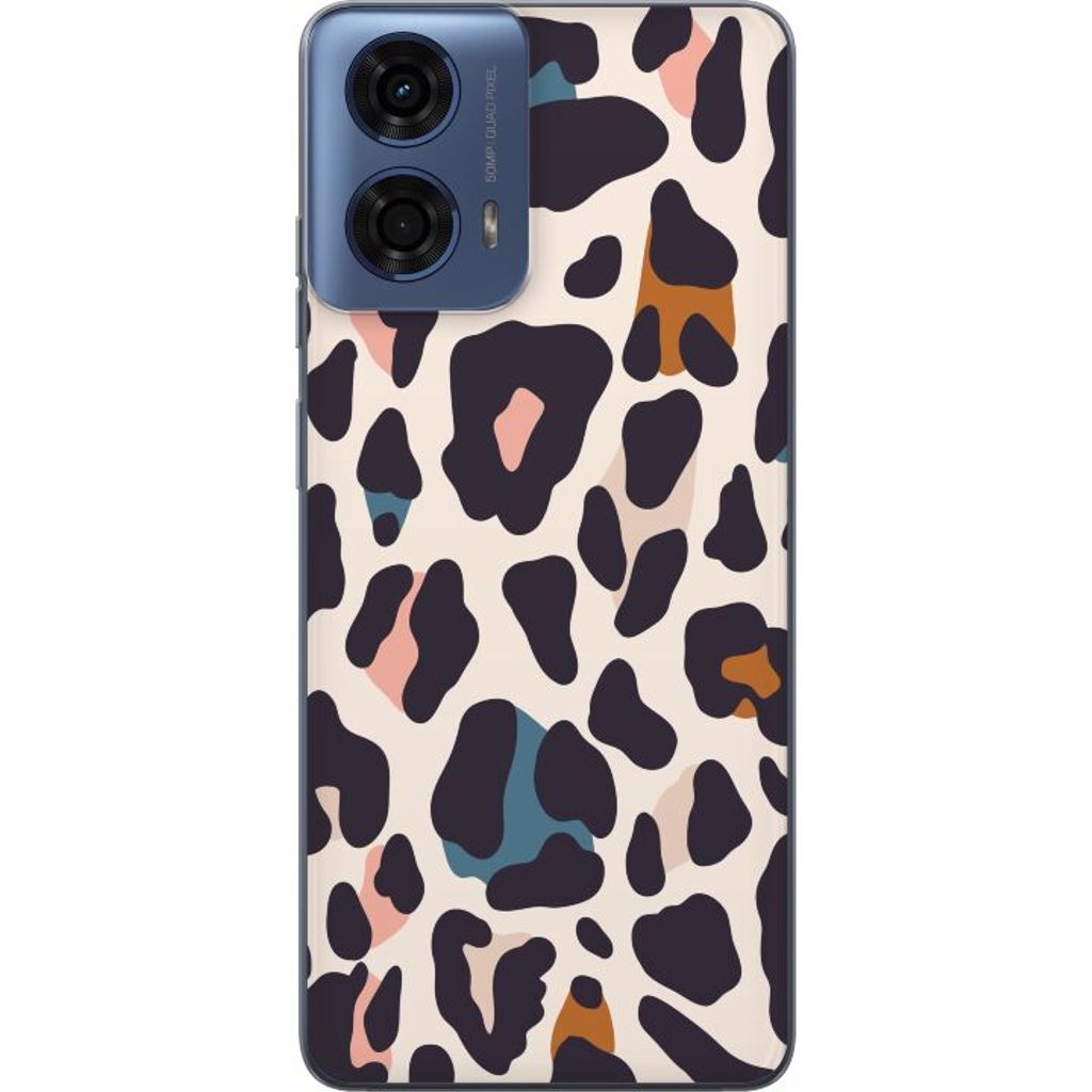 Motorola Moto G24 Transparent Mobilskal Leopardmönster