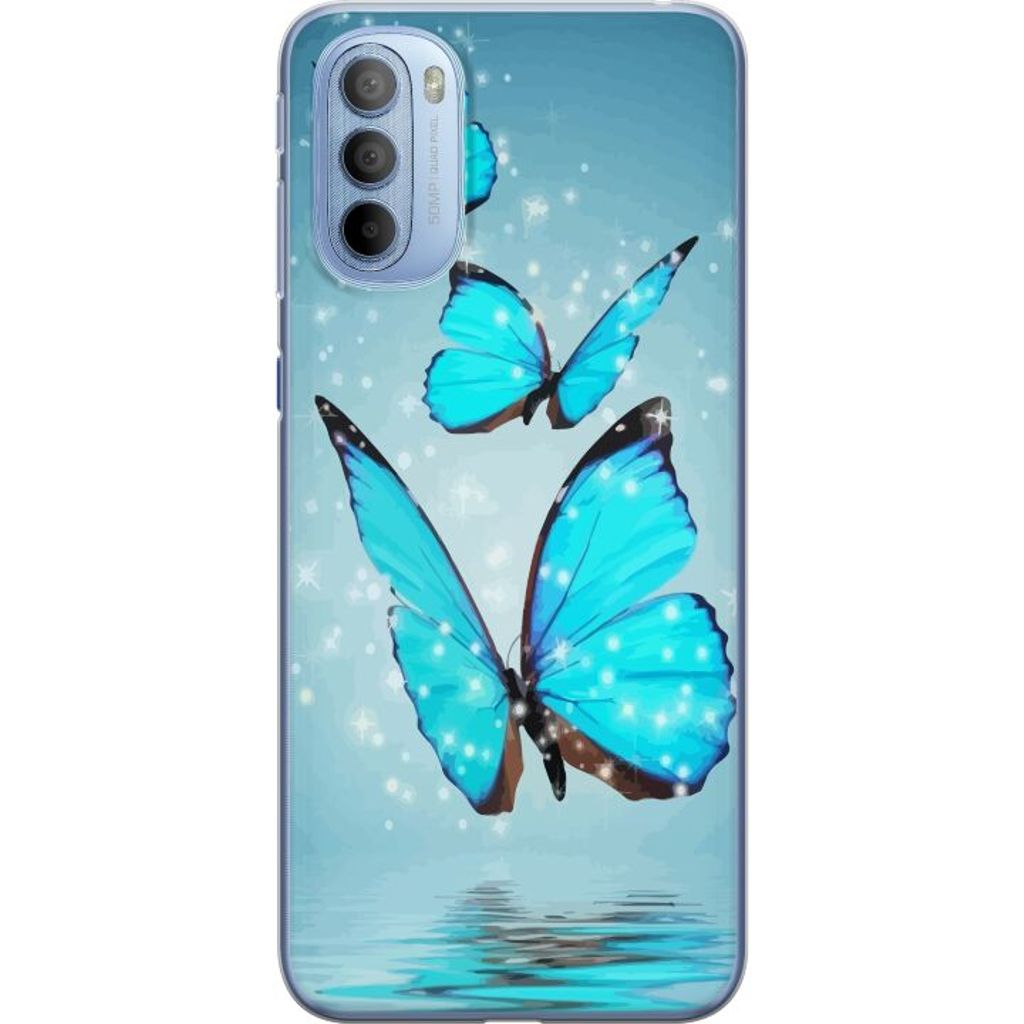 Motorola Moto G31 Läpinäkyvä Puhelinkotelo Magiska Fjärilar